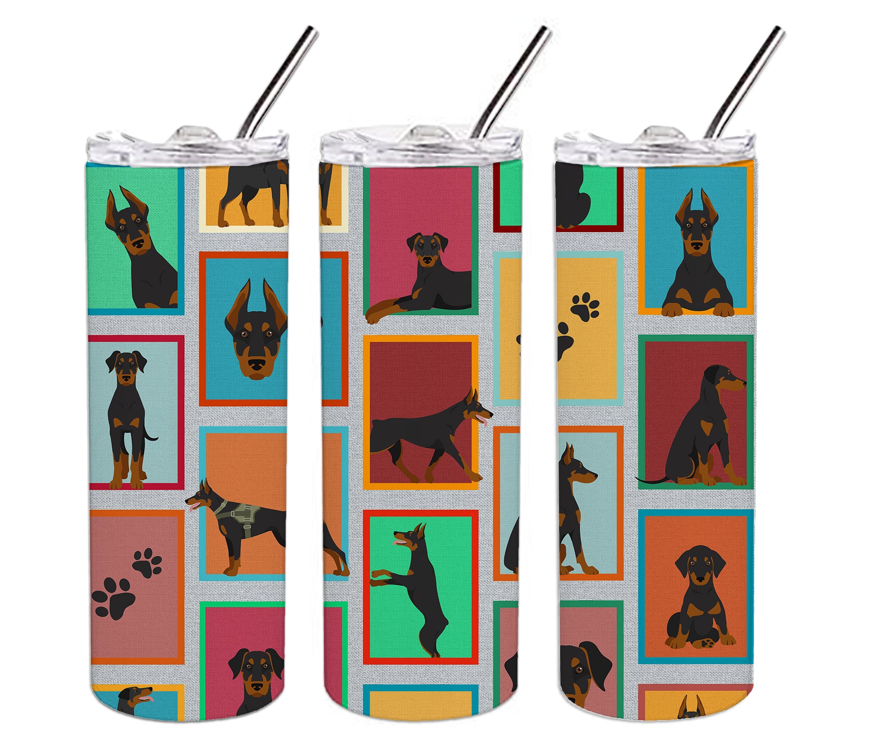 Lots of Doberman Pinscher Stainless Steel 20 oz Skinny Tumbler - the-store.com