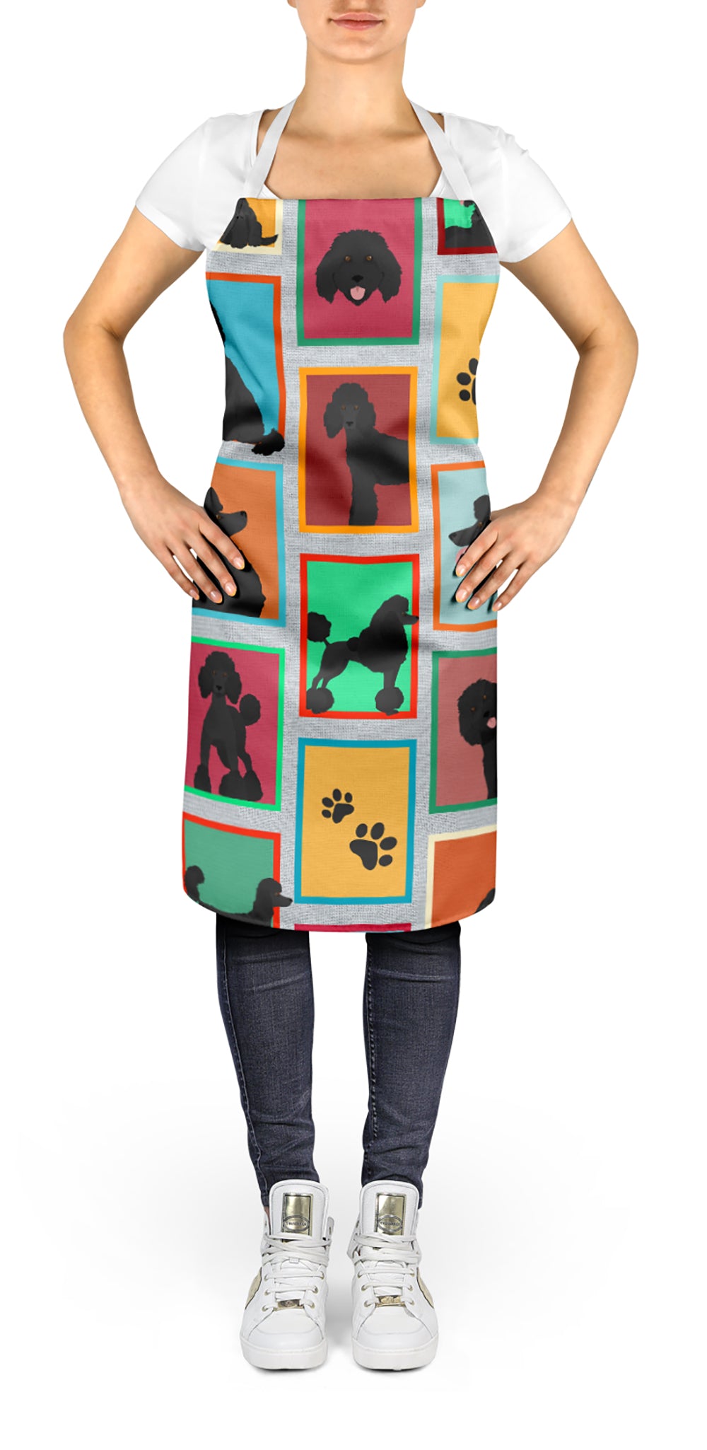 Lots of Black Standard Poodle Apron  the-store.com.