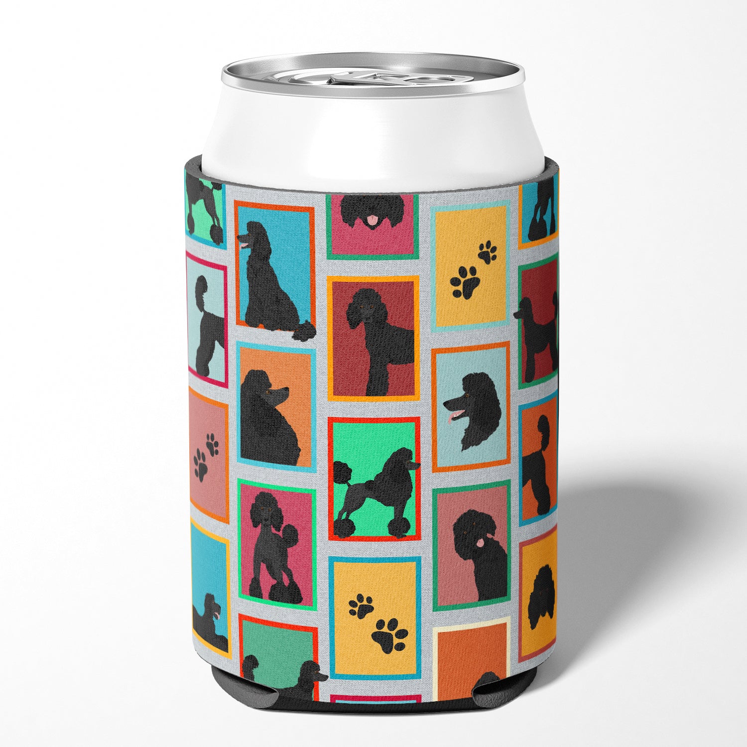 Lots of Black Standard Poodle Can or Bottle Hugger  the-store.com.