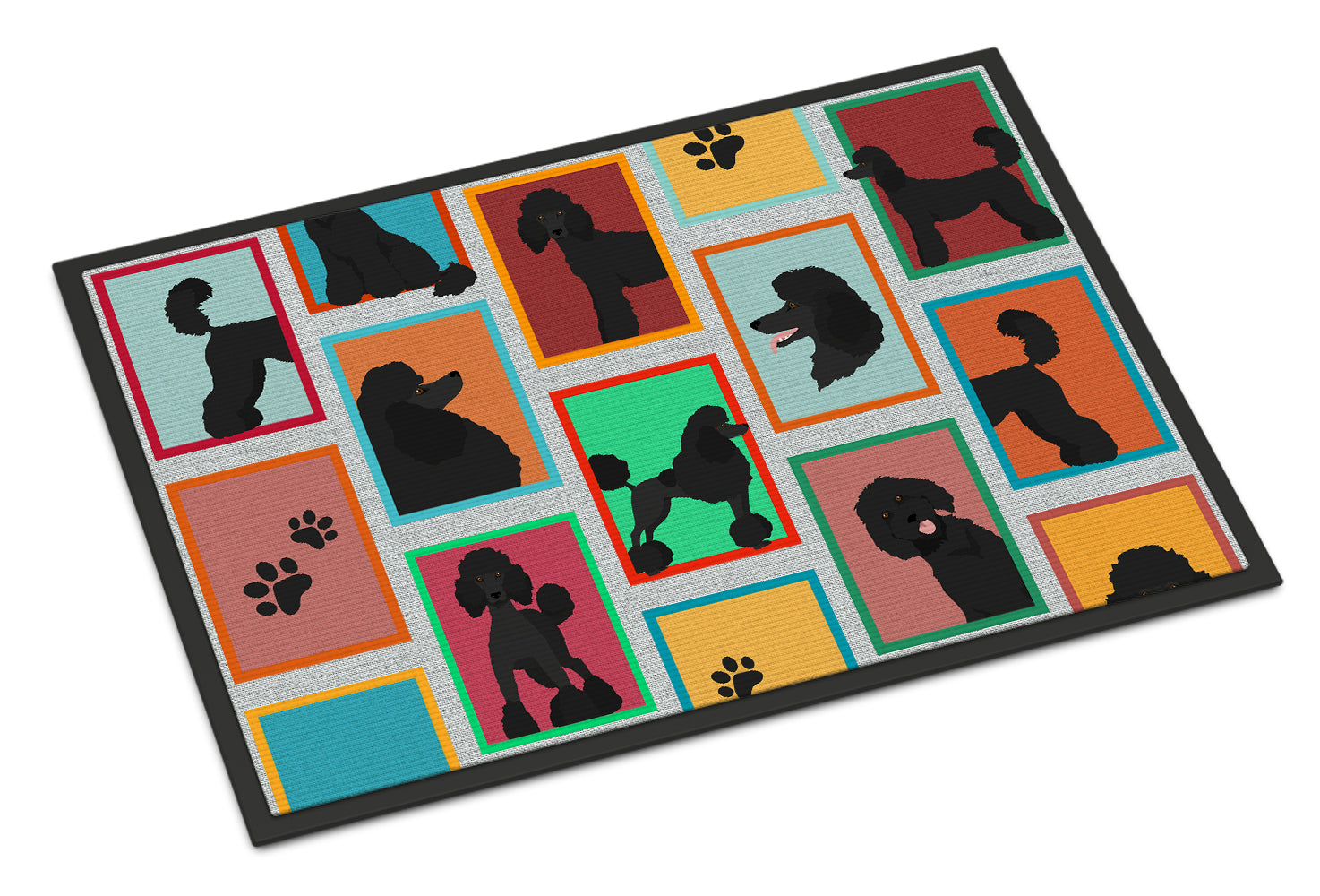 Buy this Lots of Black Standard Poodle Indoor or Outdoor Mat 24x36