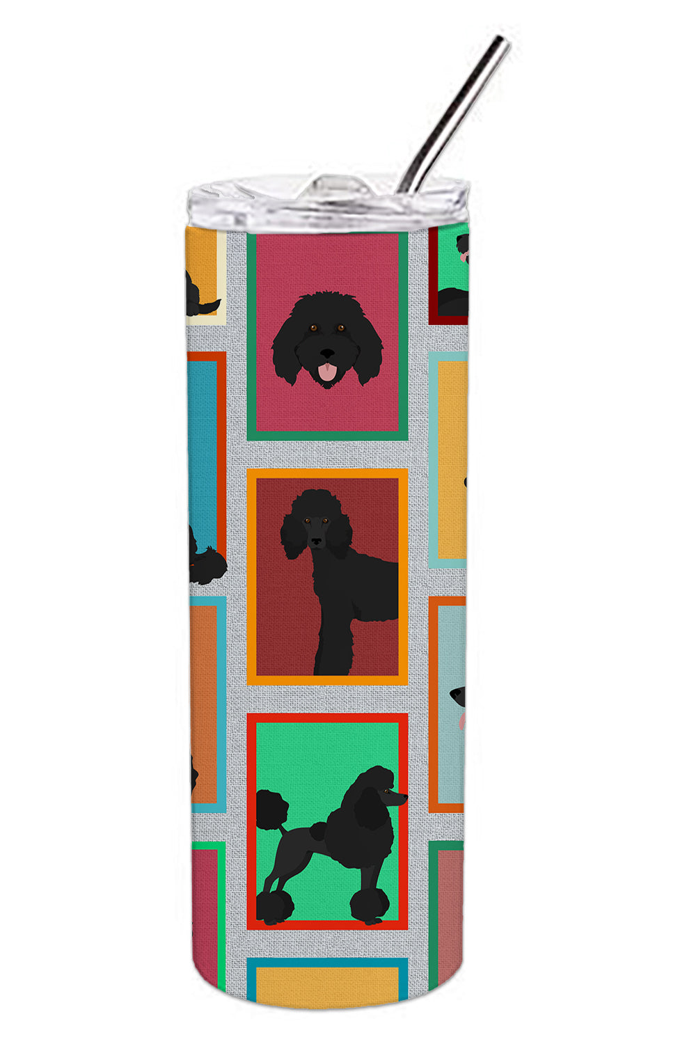 Buy this Lots of Black Standard Poodle Stainless Steel 20 oz Skinny Tumbler