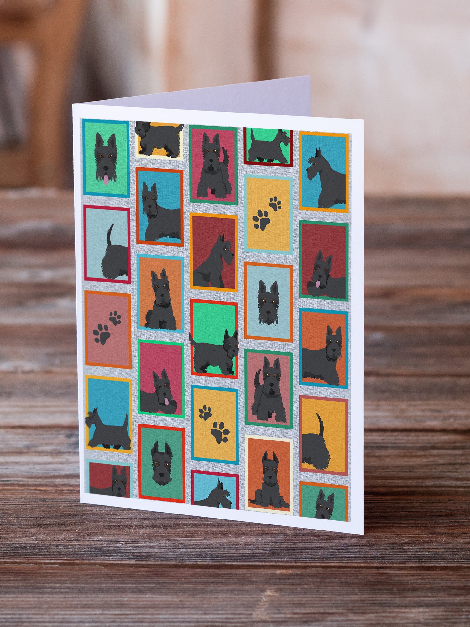 Lots of Scottish Terrier Greeting Cards and Envelopes Pack of 8 - the-store.com