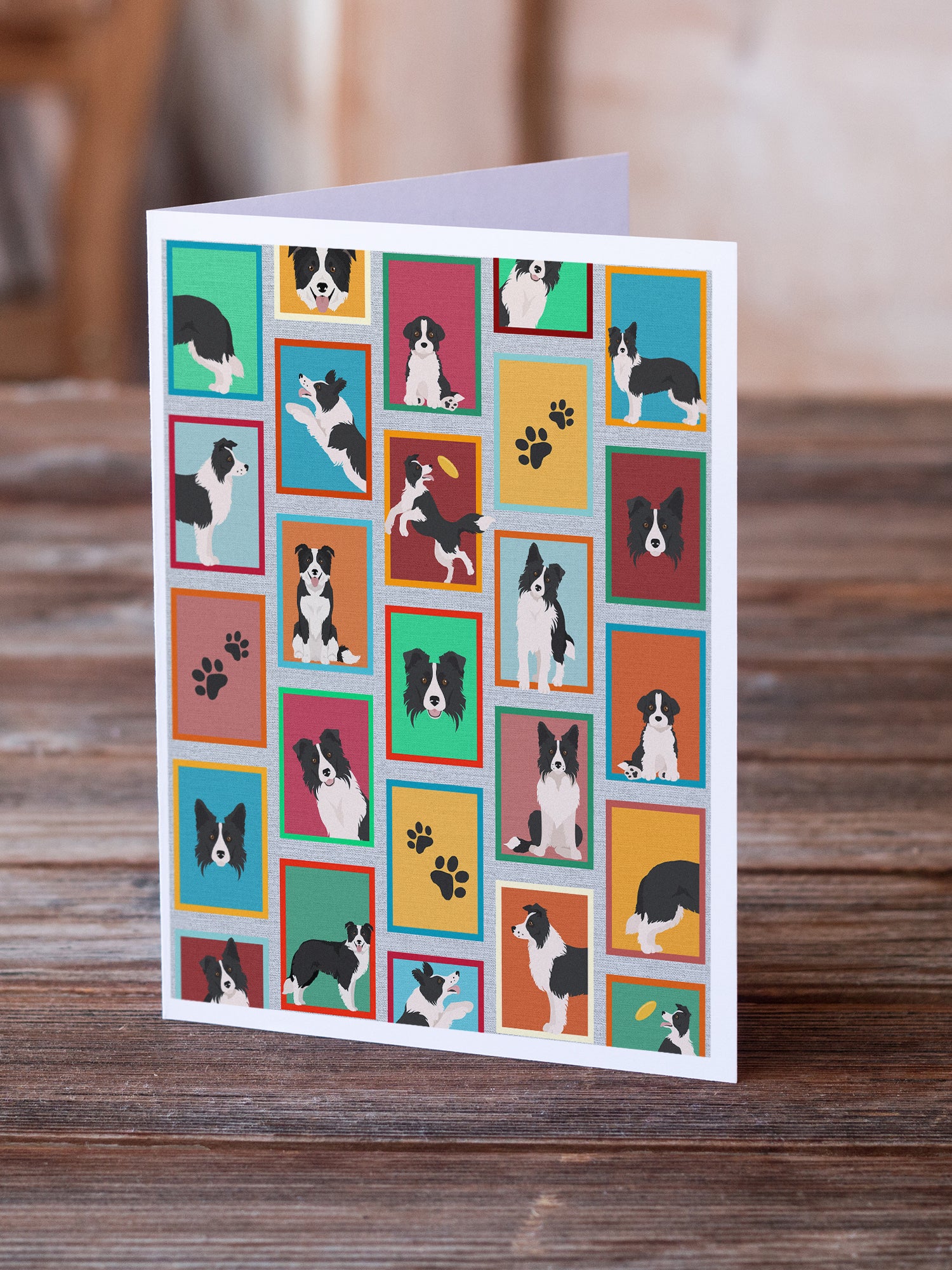 Buy this Lots of Border Collie Greeting Cards and Envelopes Pack of 8