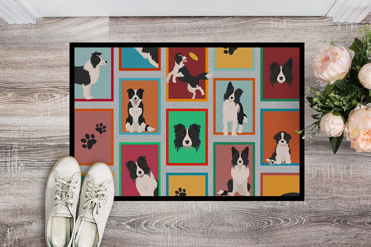 Buy this Lots of Border Collie Indoor or Outdoor Mat 24x36