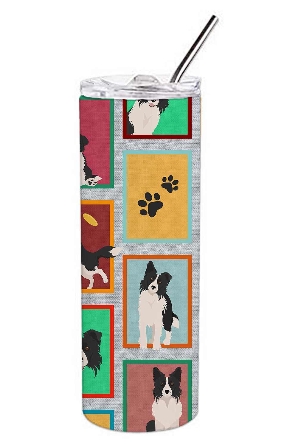 Lots of Border Collie Stainless Steel 20 oz Skinny Tumbler - the-store.com