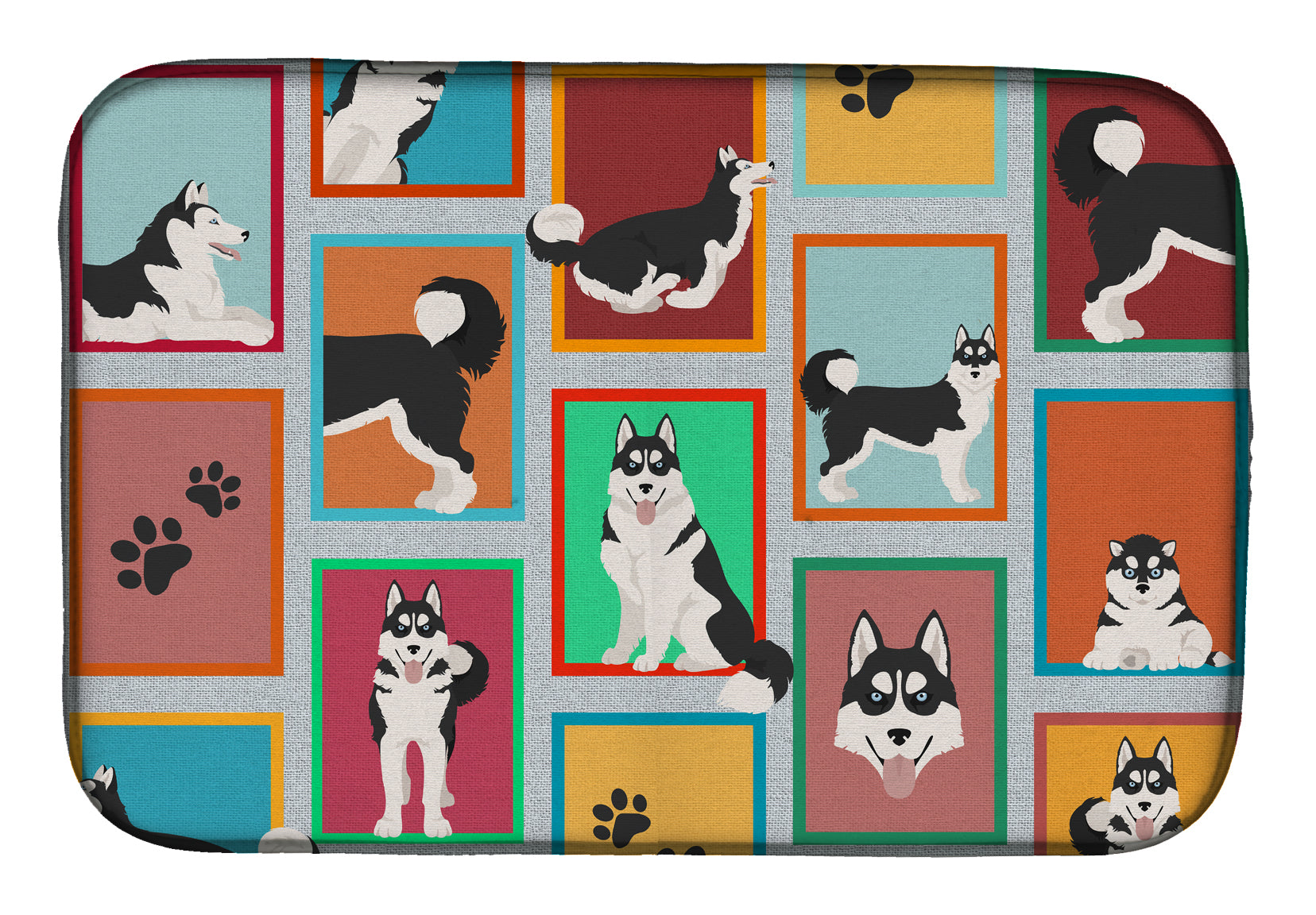 Lots of Siberian Husky Dish Drying Mat  the-store.com.