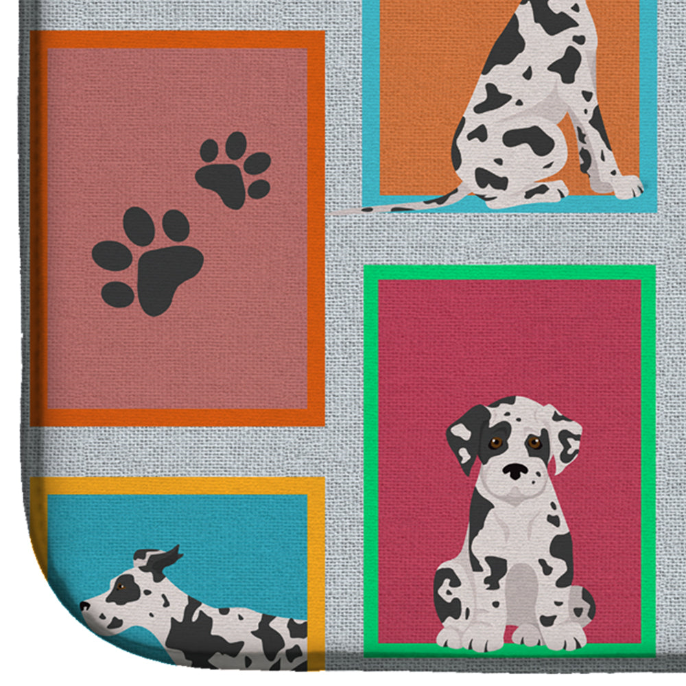 Lots of Harlequin Natural Ears Great Dane Dish Drying Mat  the-store.com.