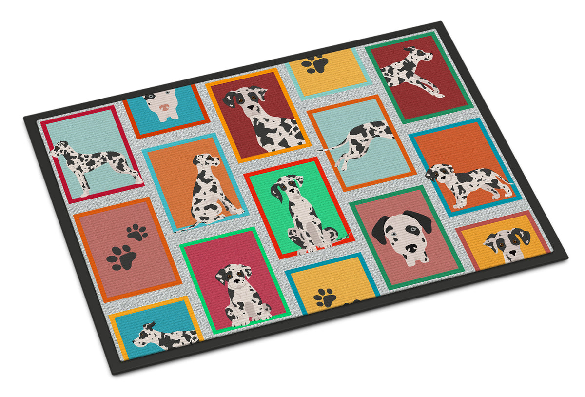 Buy this Lots of Harlequin Natural Ears Great Dane Indoor or Outdoor Mat 18x27