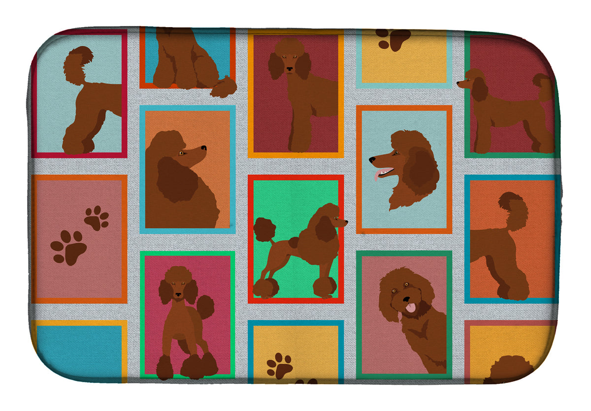 Lots of Chocolate Standard Poodle Dish Drying Mat  the-store.com.