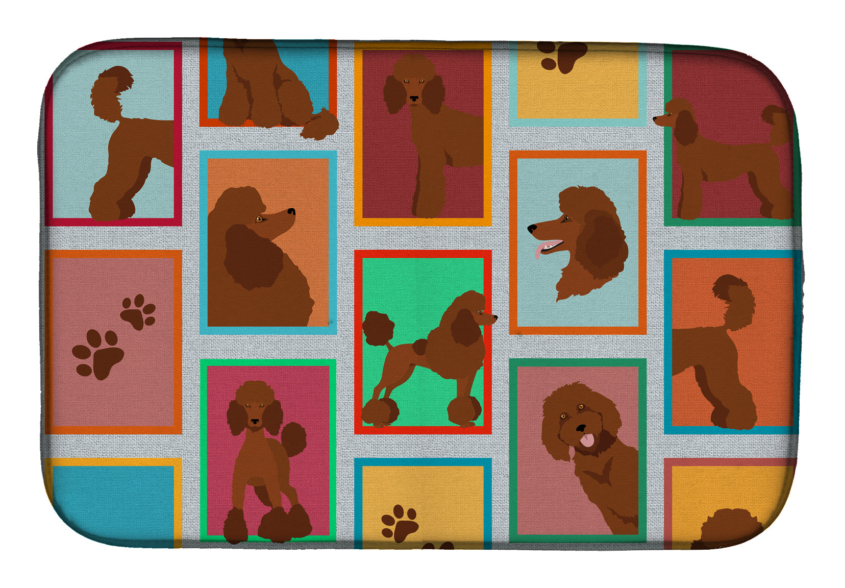 Lots of Chocolate Standard Poodle Dish Drying Mat  the-store.com.