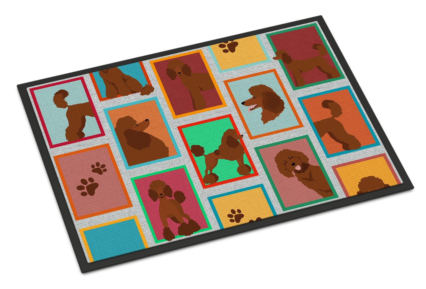 Buy this Lots of Chocolate Standard Poodle Indoor or Outdoor Mat 18x27