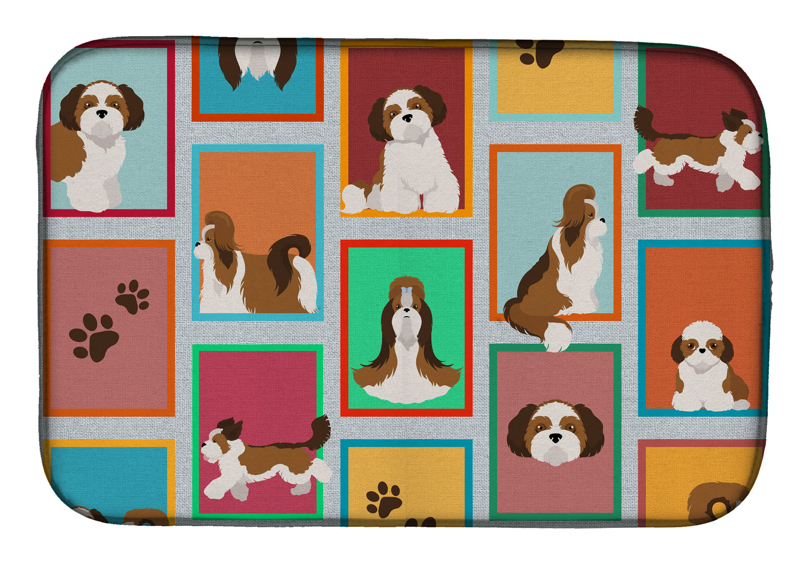 Lots of Shih Tzu Dish Drying Mat  the-store.com.