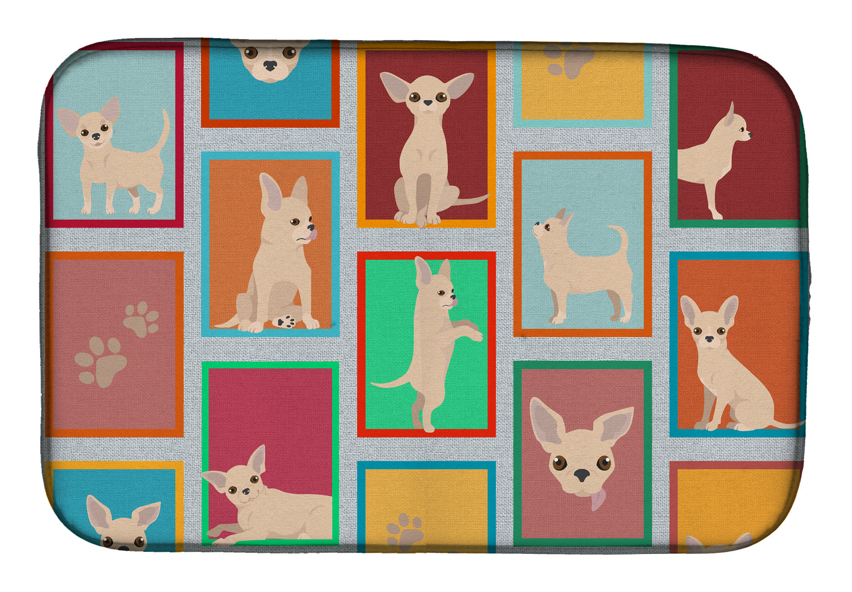 Lots of Chihuahua Dish Drying Mat  the-store.com.