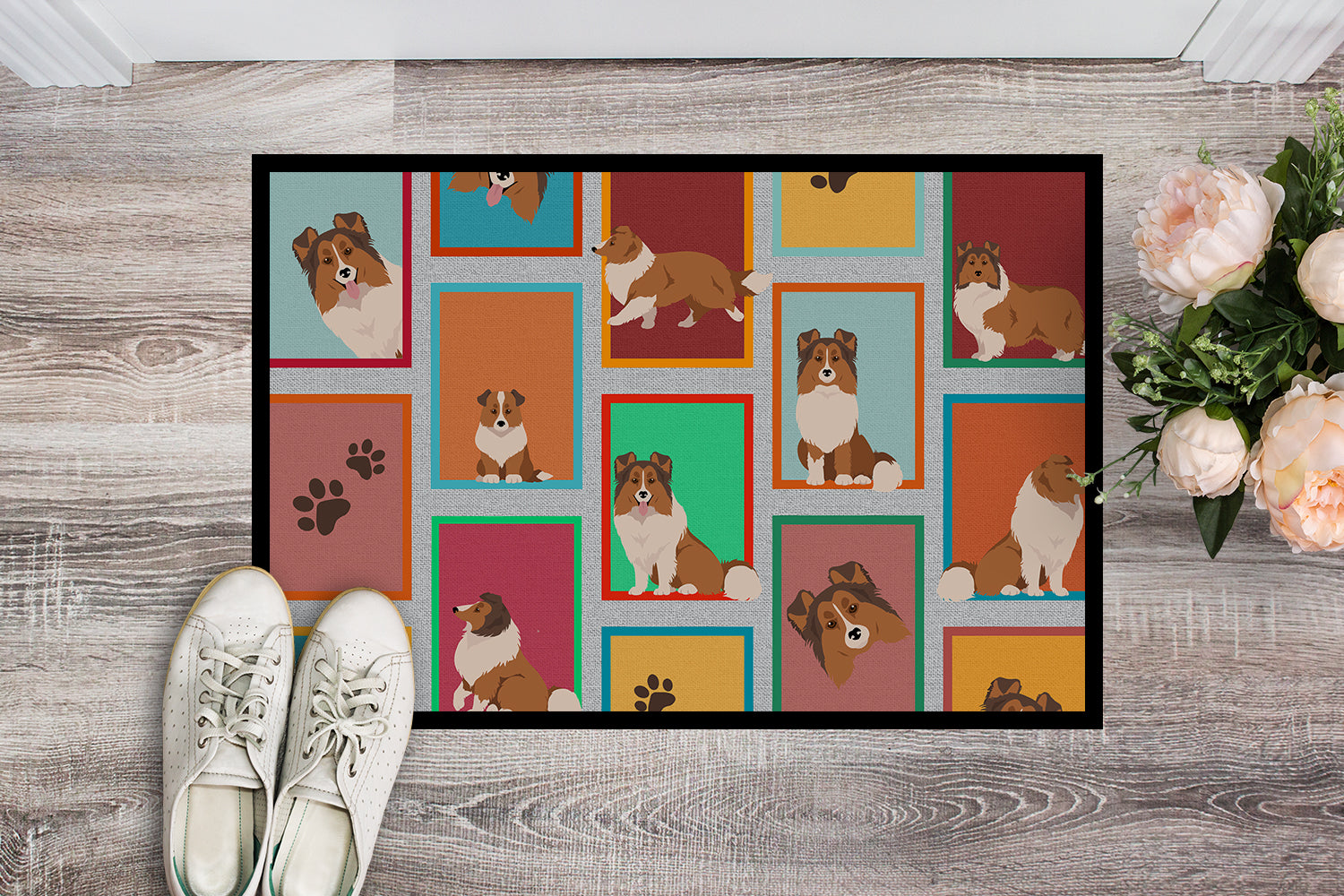 Buy this Lots of Sheltie Indoor or Outdoor Mat 24x36