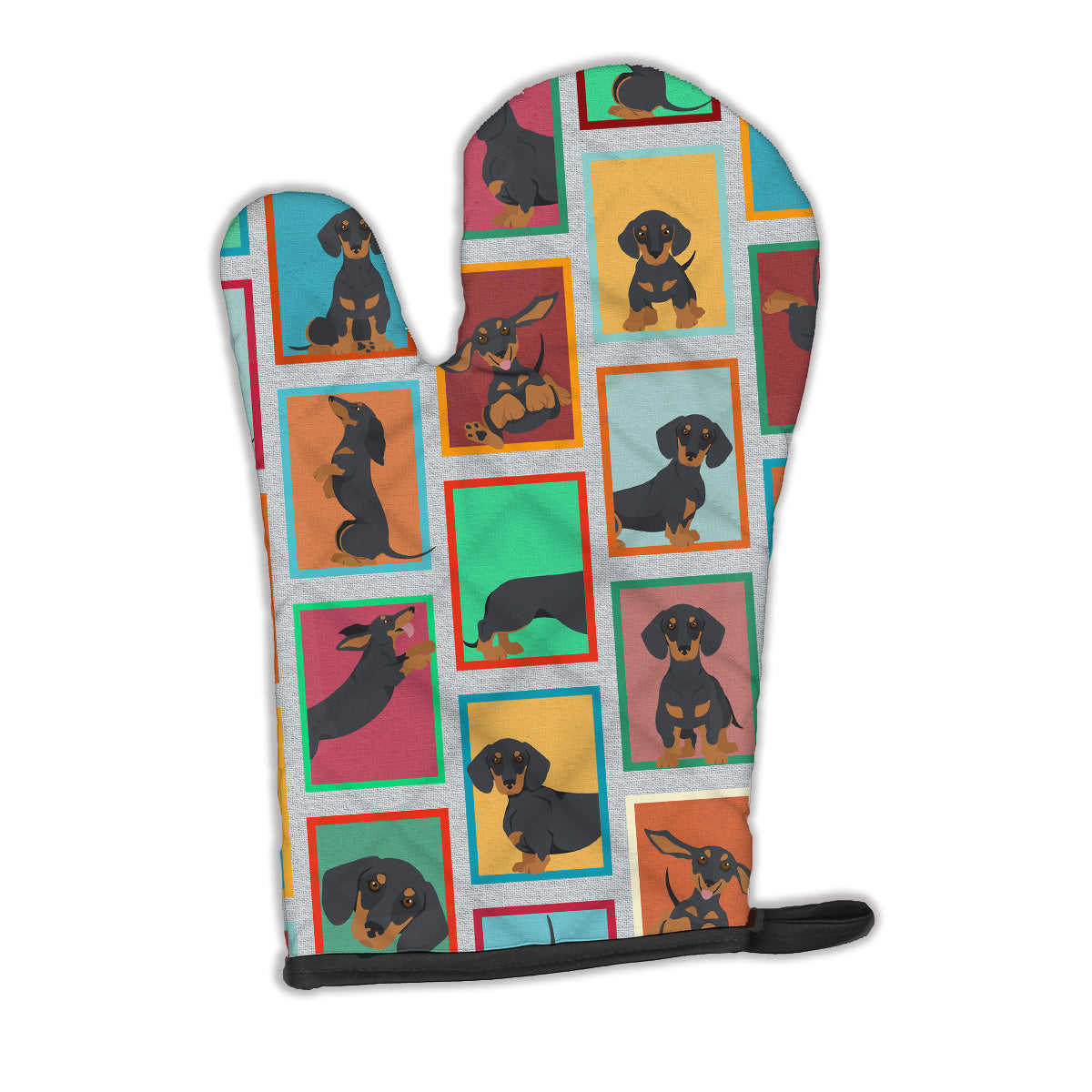 Lots of Black and Tan Dachshund Oven Mitt  the-store.com.