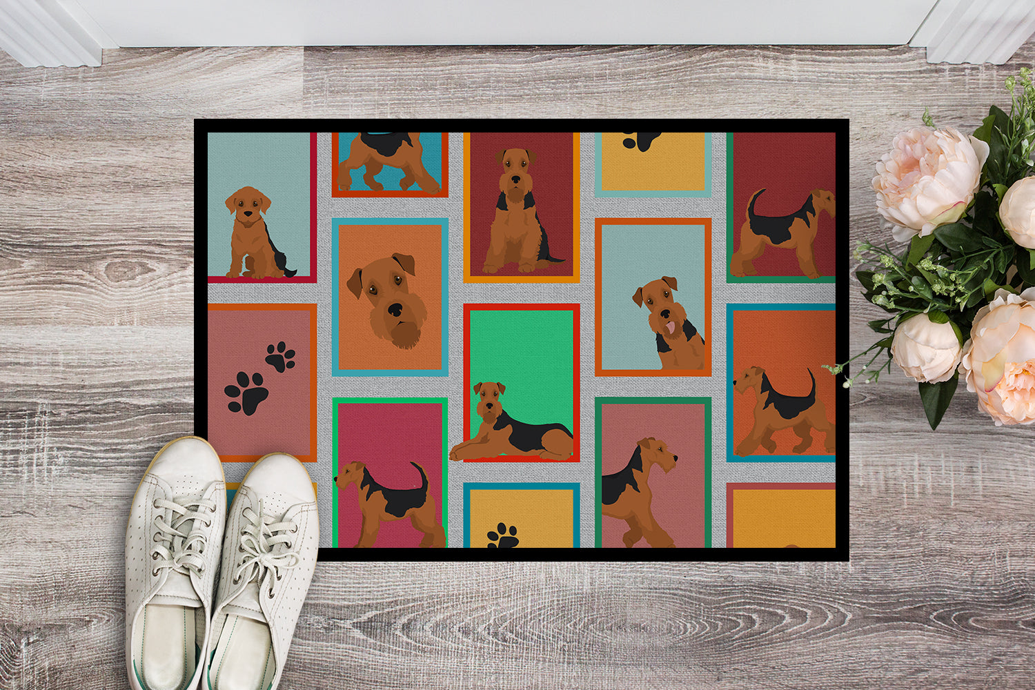 Buy this Lots of Airedale Terrier Indoor or Outdoor Mat 24x36