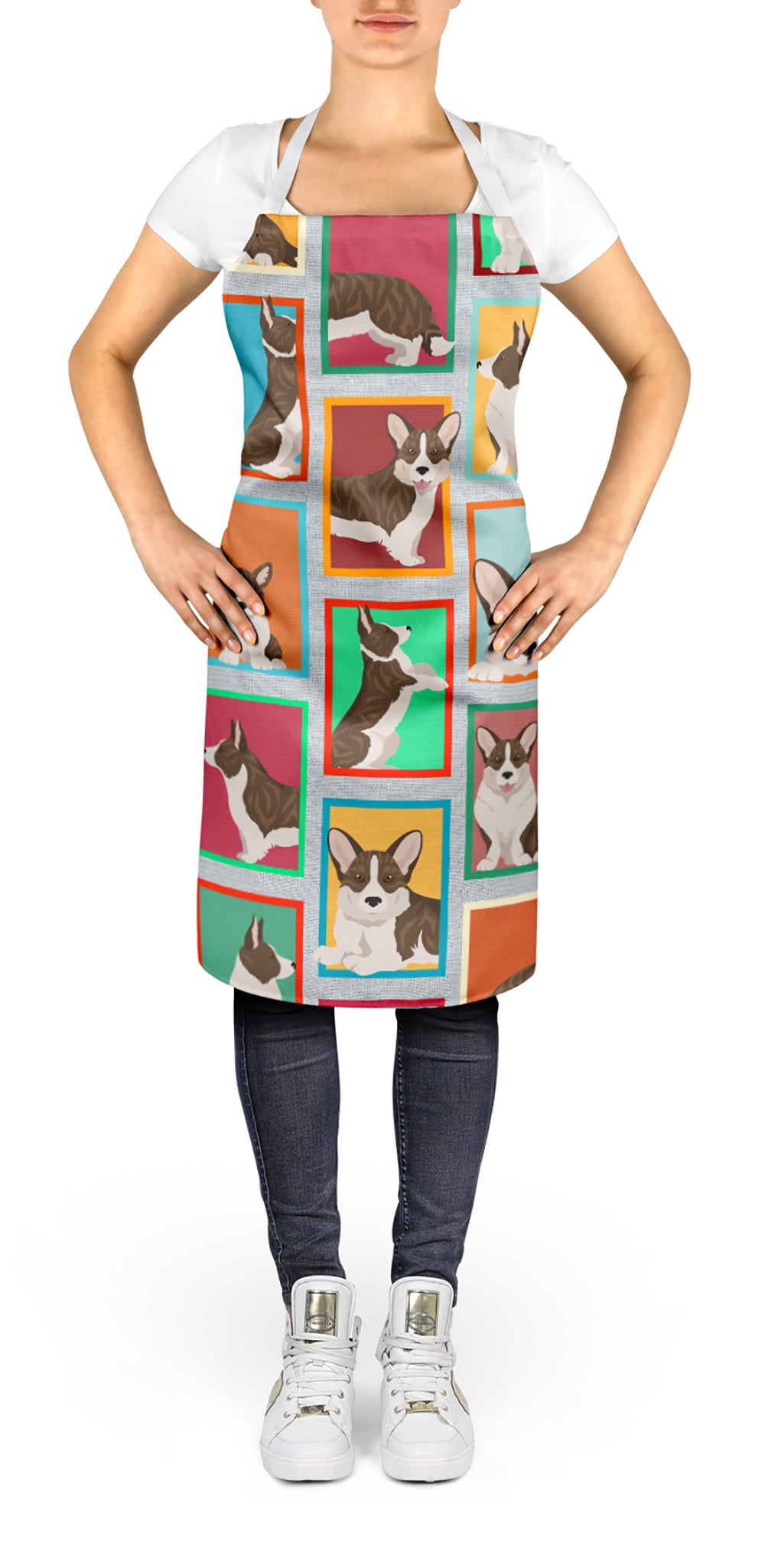 Lots of Brindle Cardigan Corgi Apron  the-store.com.