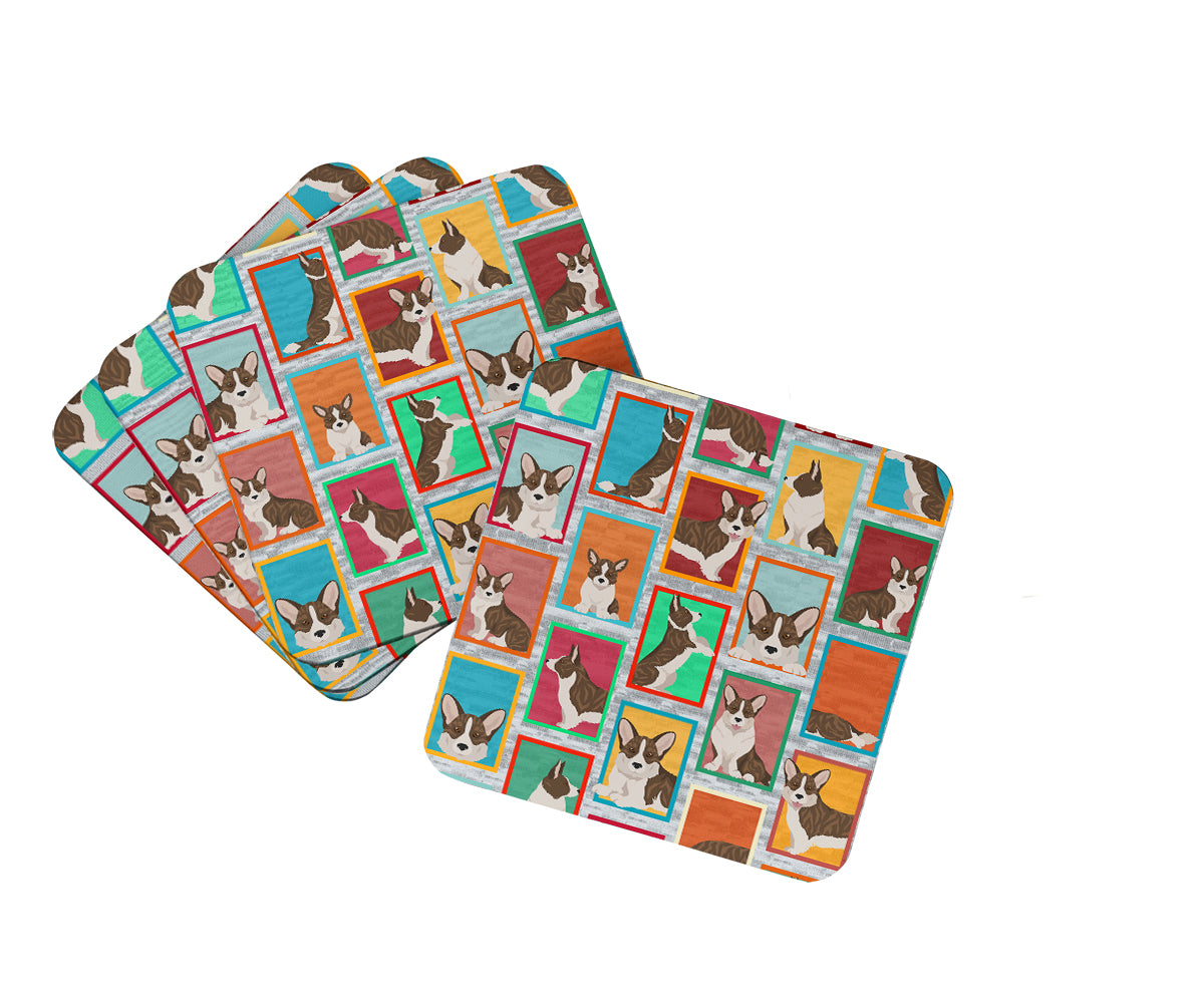 Buy this Lots of Brindle Cardigan Corgi Foam Coaster Set of 4