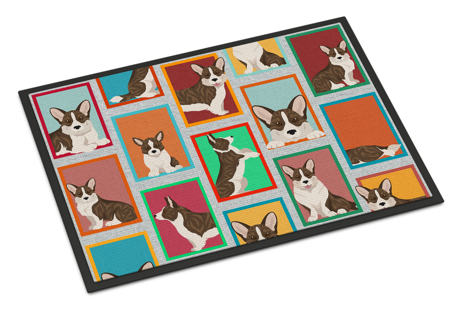 Buy this Lots of Brindle Cardigan Corgi Indoor or Outdoor Mat 18x27