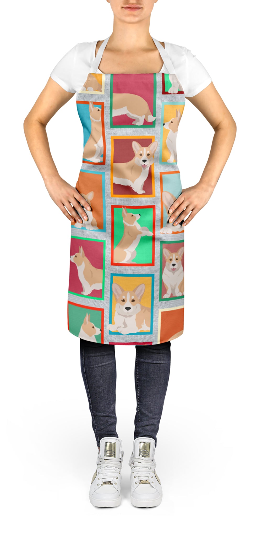 Lots of Fawn Cardigan Corgi Apron  the-store.com.