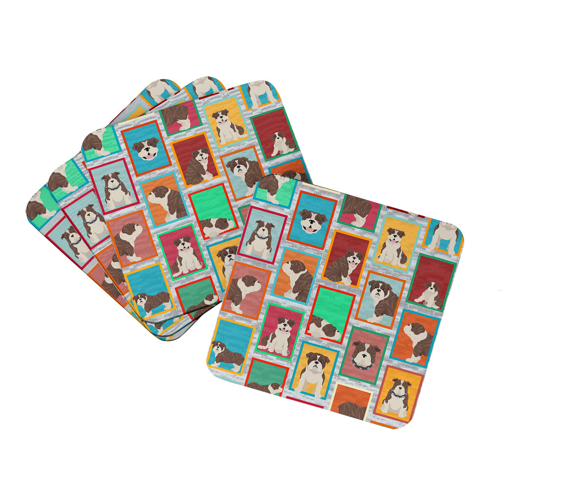 Buy this Lots of Brindle English Bulldog Foam Coaster Set of 4