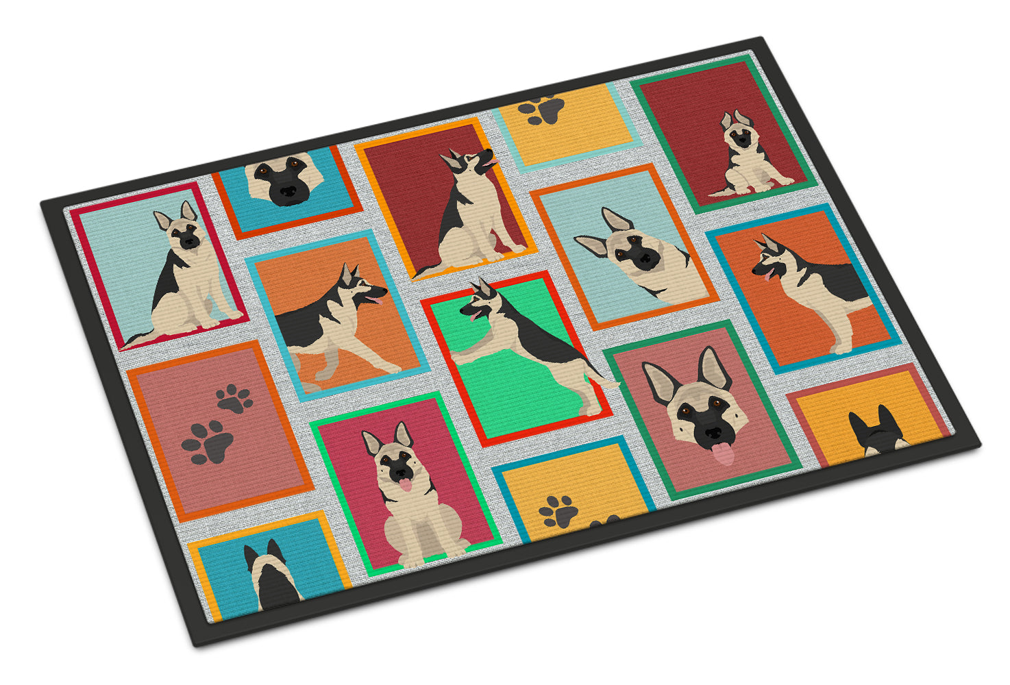 Buy this Lots of Black and Silver German Shepherd Indoor or Outdoor Mat 24x36