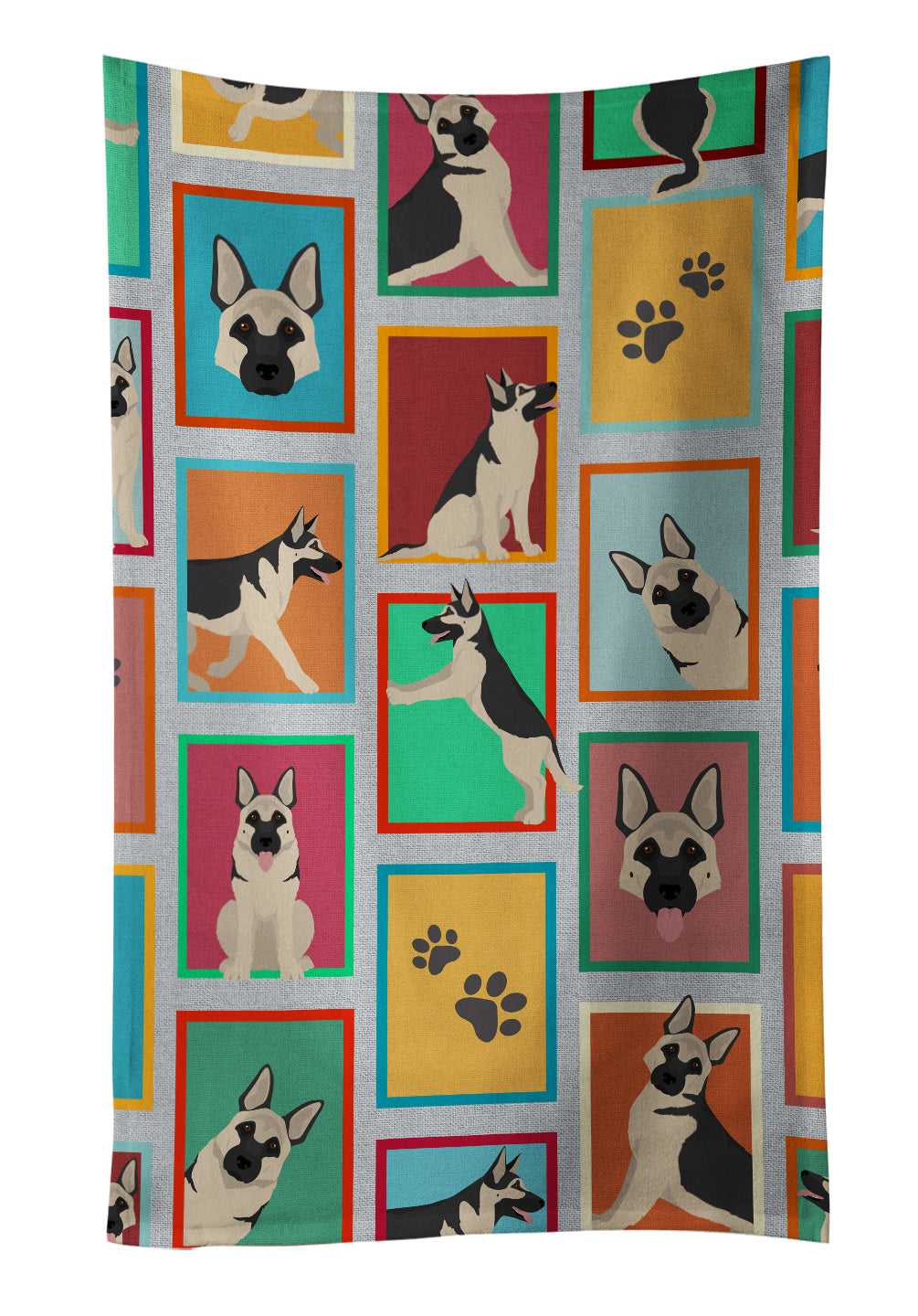 Buy this Lots of Black and Silver German Shepherd Kitchen Towel