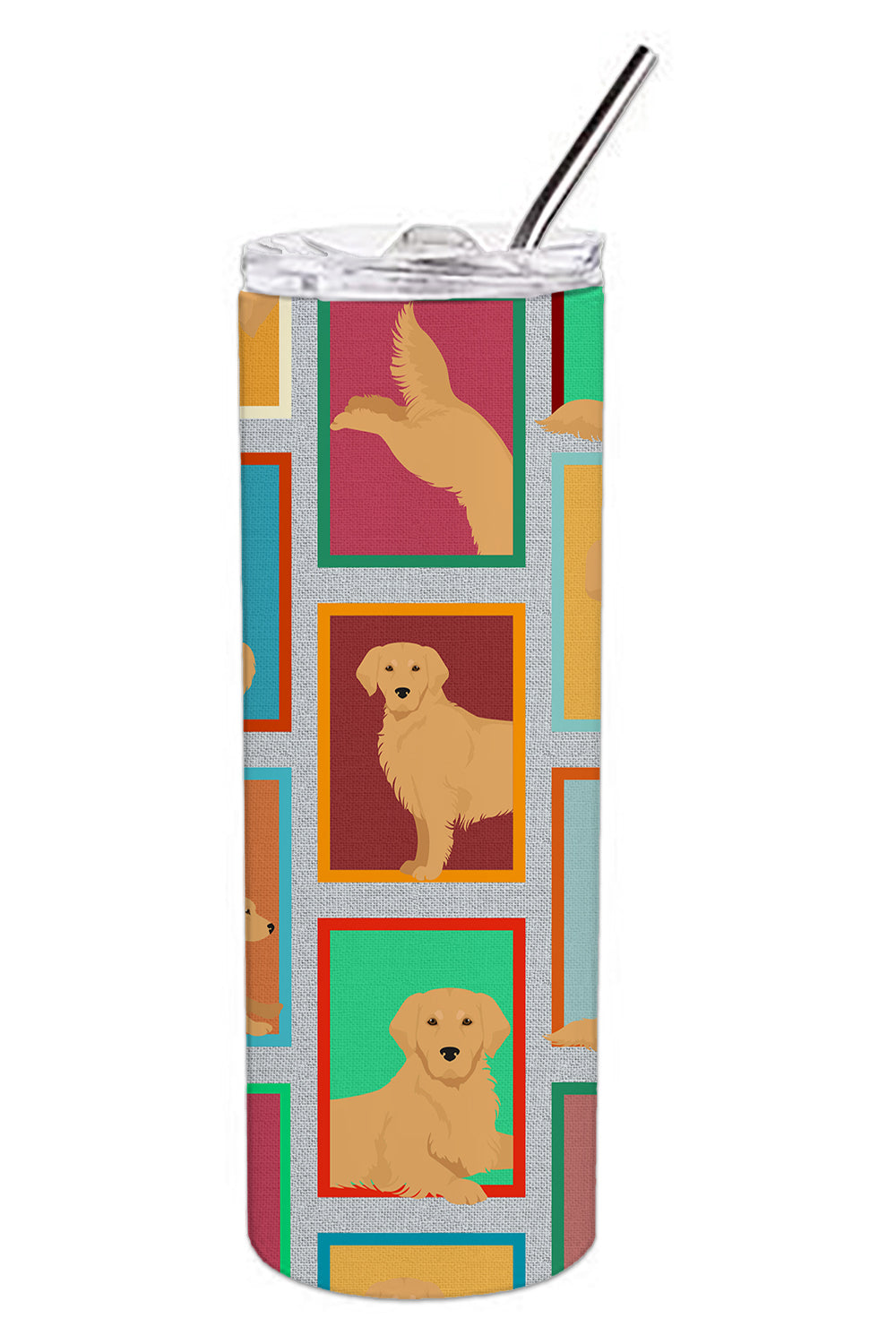 Buy this Lots of Golden Retriever Stainless Steel 20 oz Skinny Tumbler