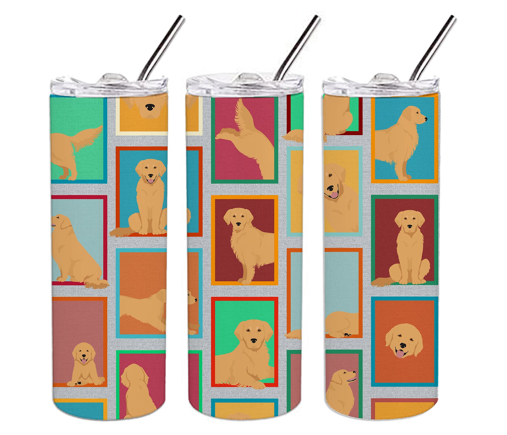 Lots of Golden Retriever Stainless Steel 20 oz Skinny Tumbler - the-store.com