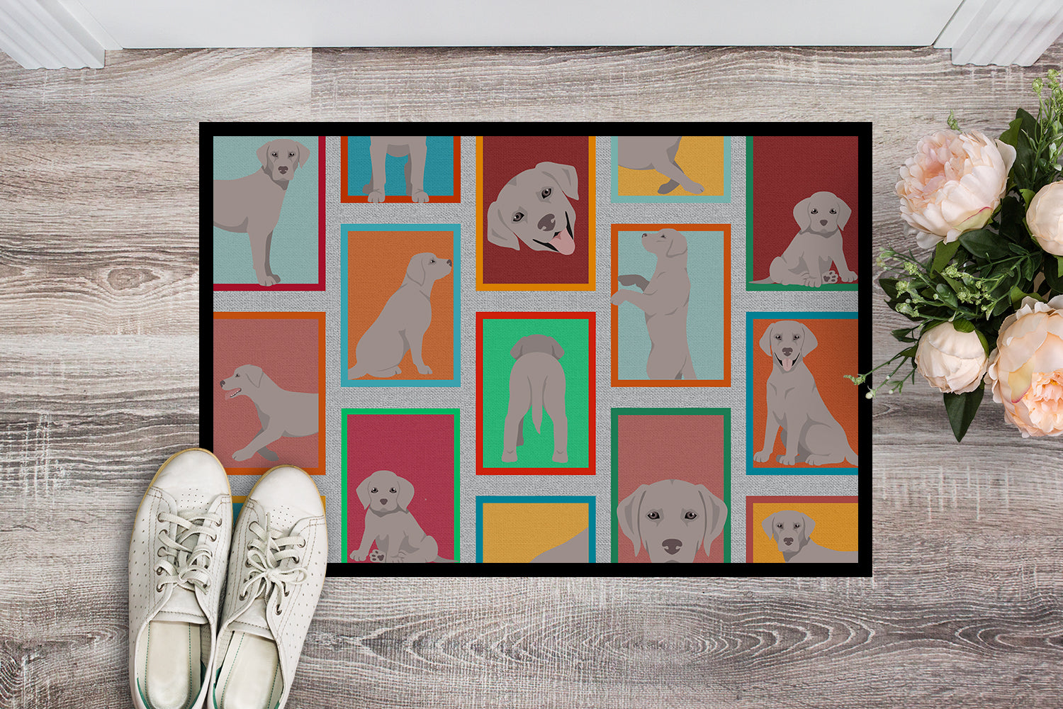 Buy this Lots of Grey Labrador Retriever Indoor or Outdoor Mat 18x27