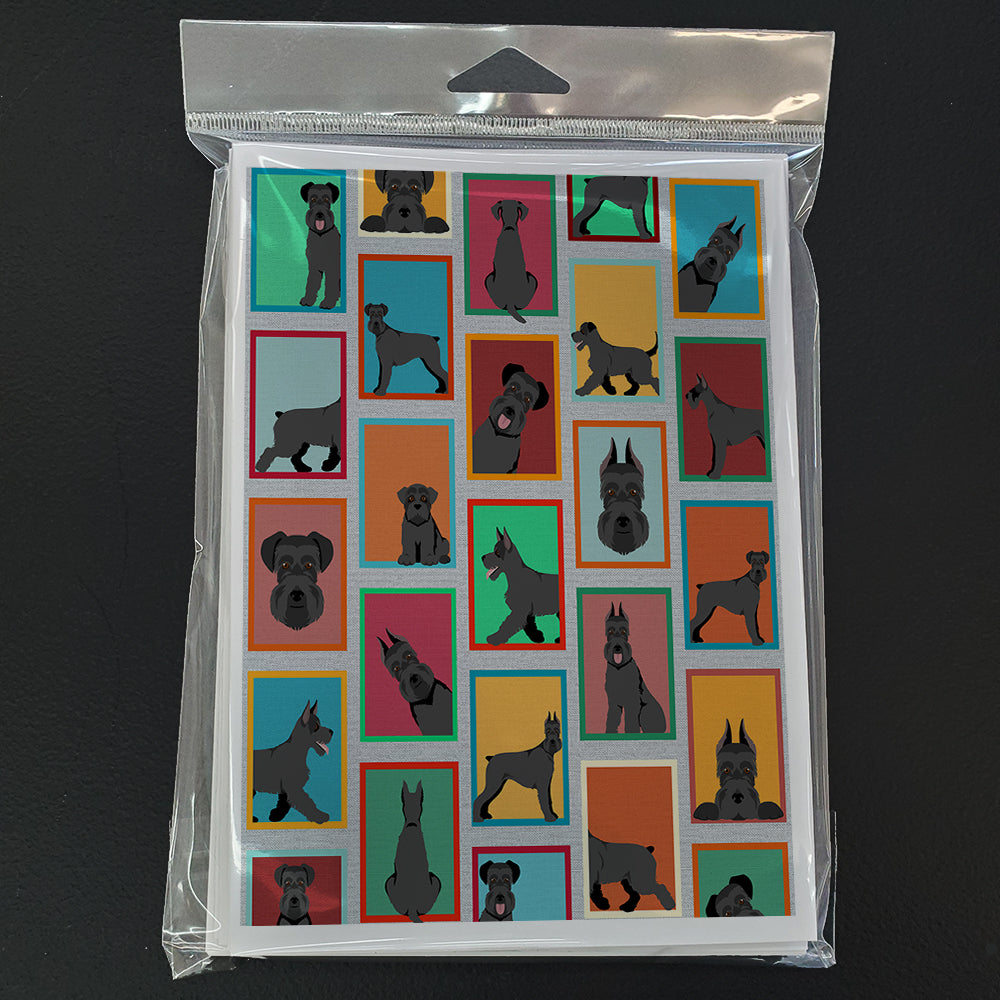Lots of Black Schnauzer Greeting Cards and Envelopes Pack of 8 - the-store.com