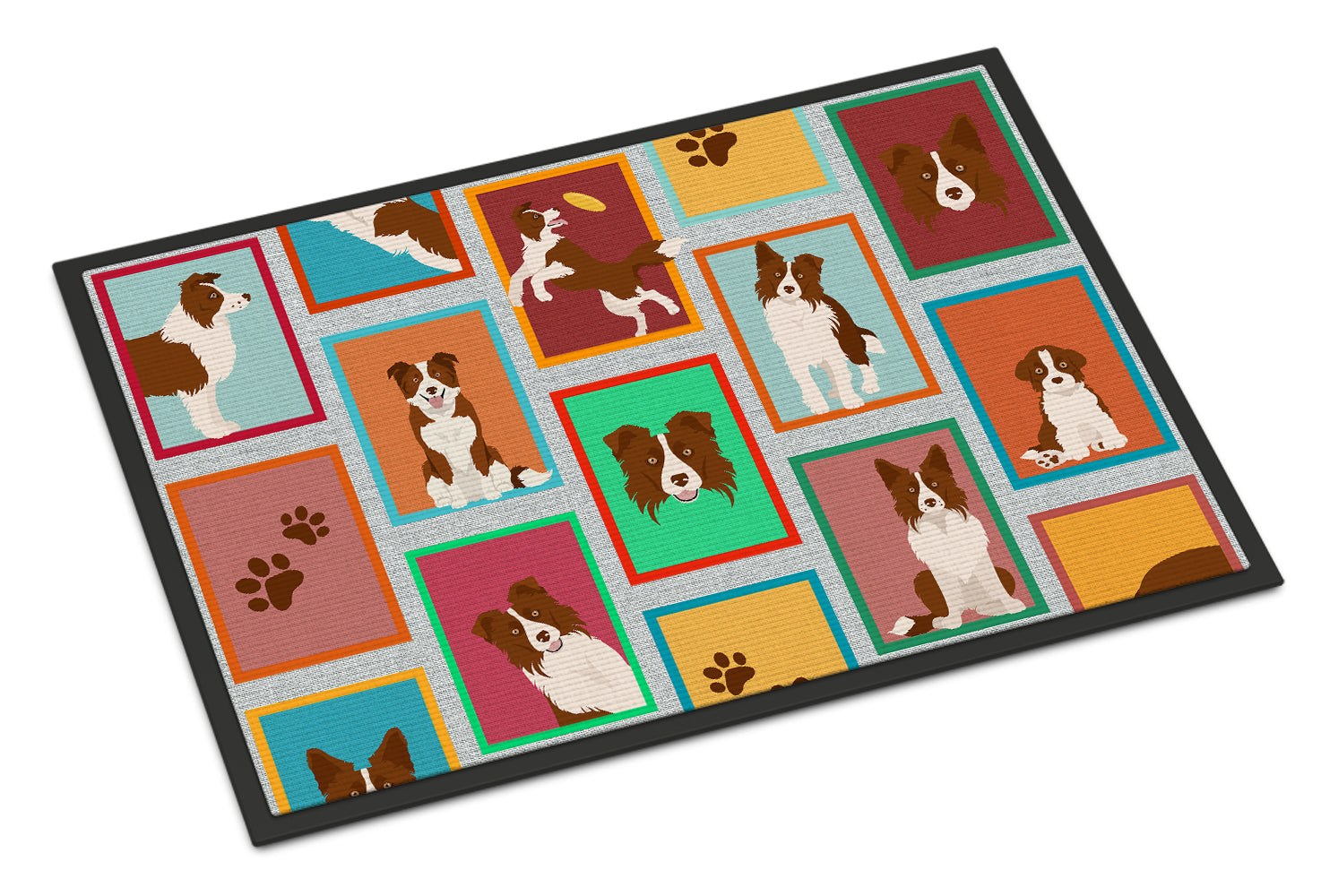 Buy this Lots of Red Border Collie Indoor or Outdoor Mat 24x36