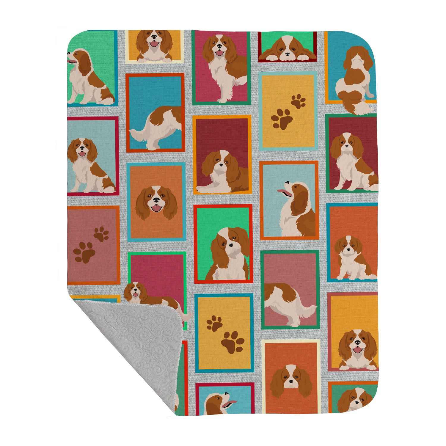 Buy this Lots of Blenheim Cavalier Spaniel Quilted Blanket 50x60