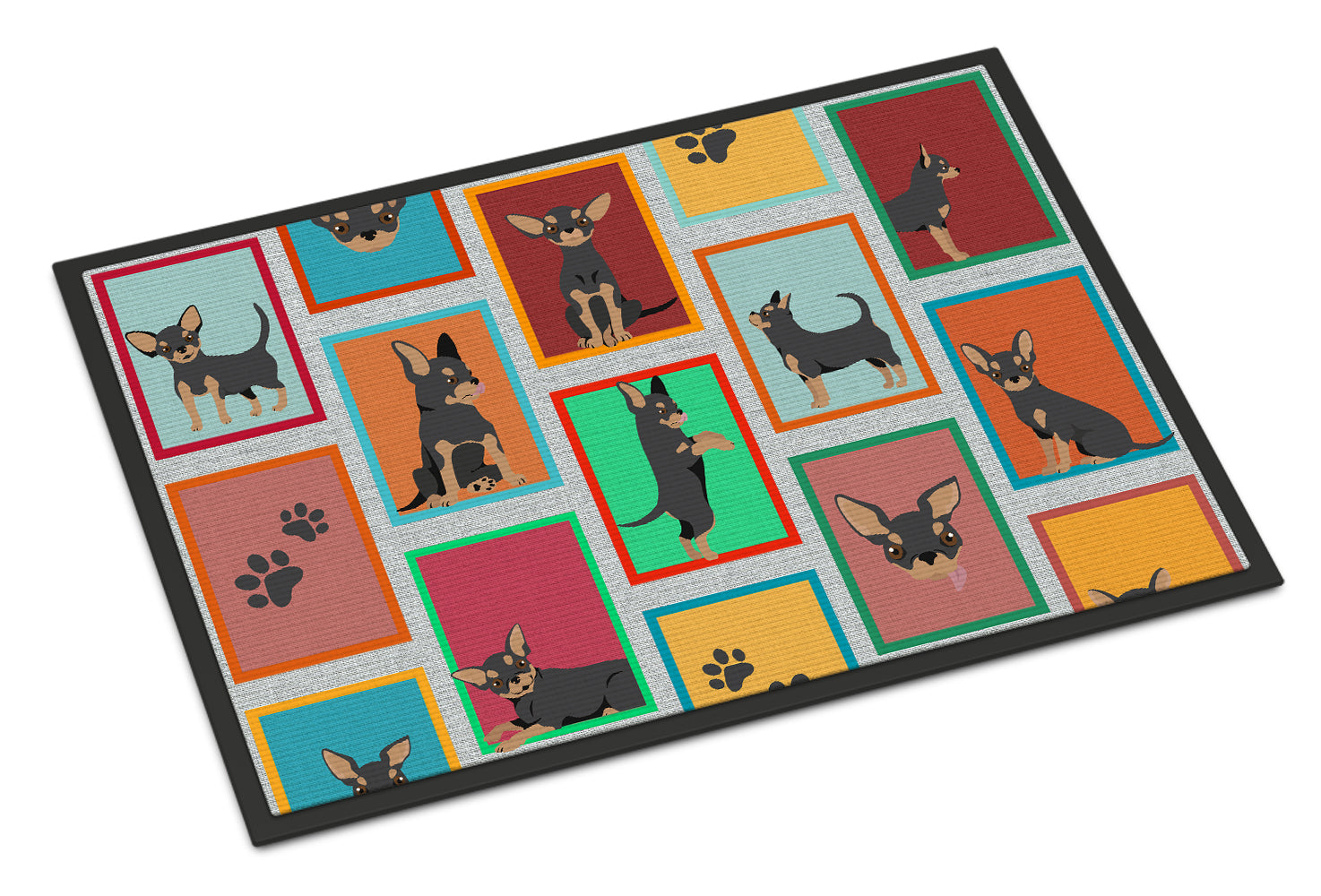 Buy this Lots of Black and Tan Chihuahua Indoor or Outdoor Mat 24x36