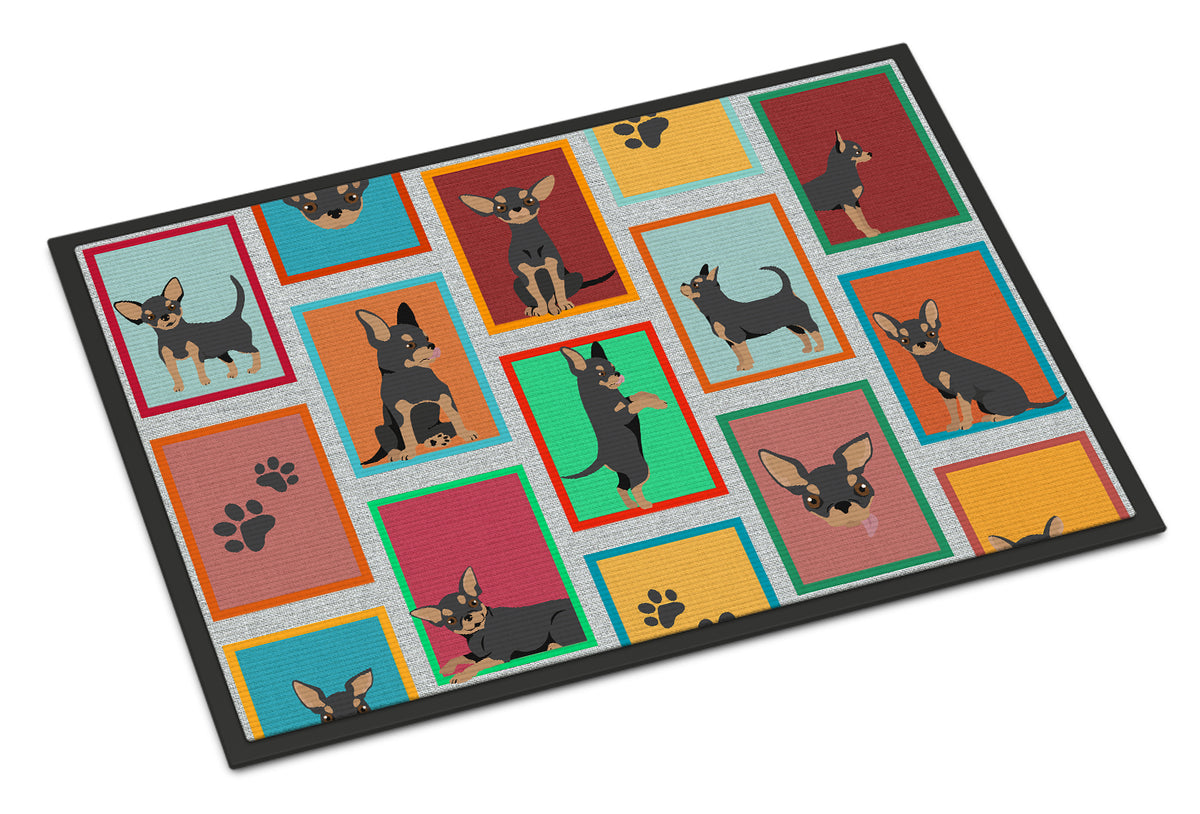 Buy this Lots of Black and Tan Chihuahua Indoor or Outdoor Mat 18x27