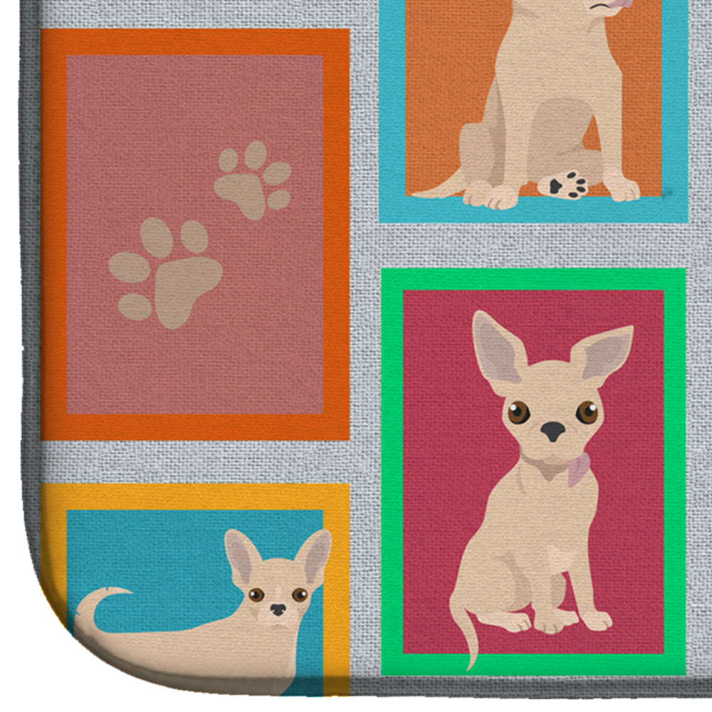 Lots of Cream Chihuahua Dish Drying Mat  the-store.com.