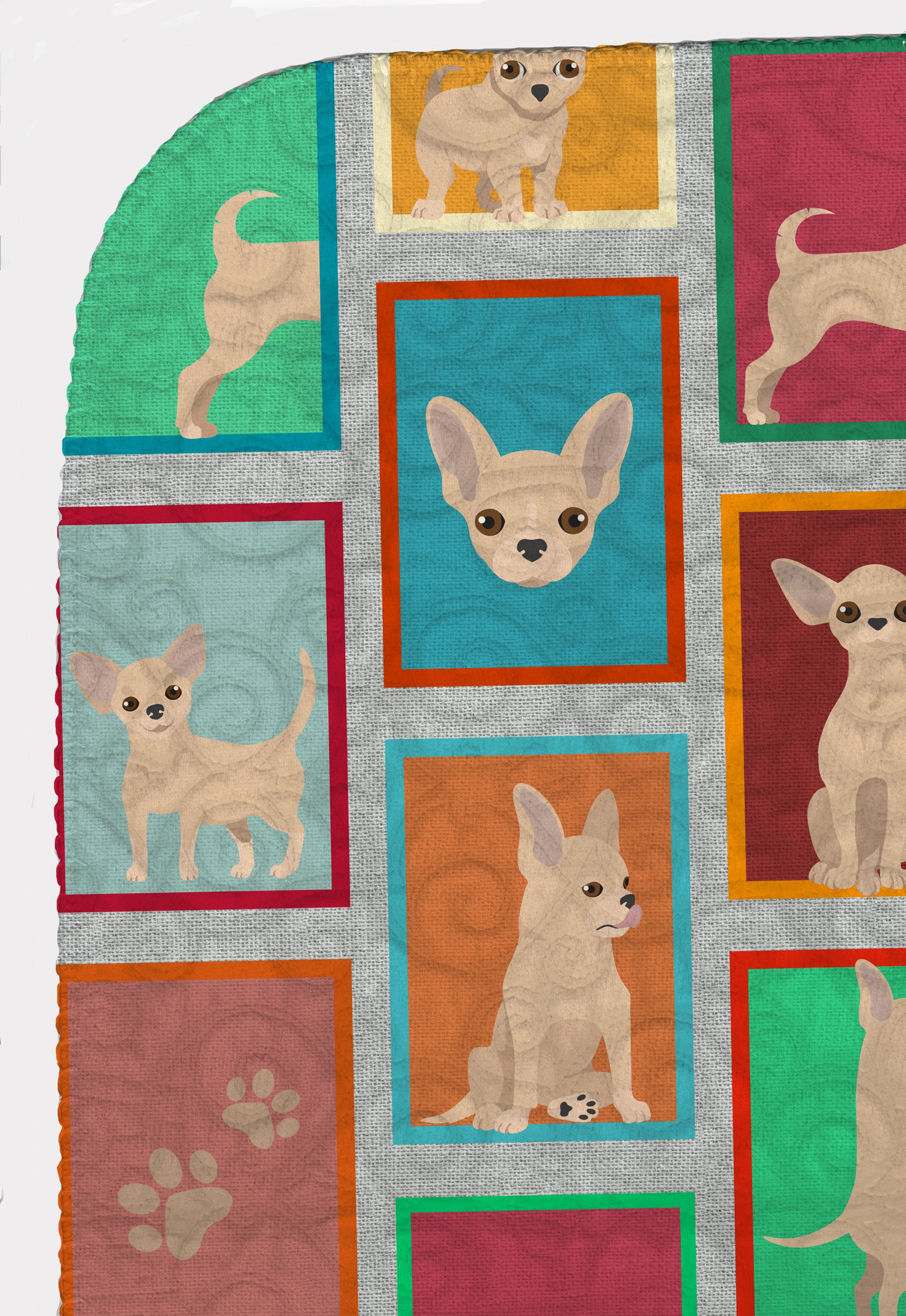 Lots of Cream Chihuahua Quilted Blanket 50x60 - the-store.com