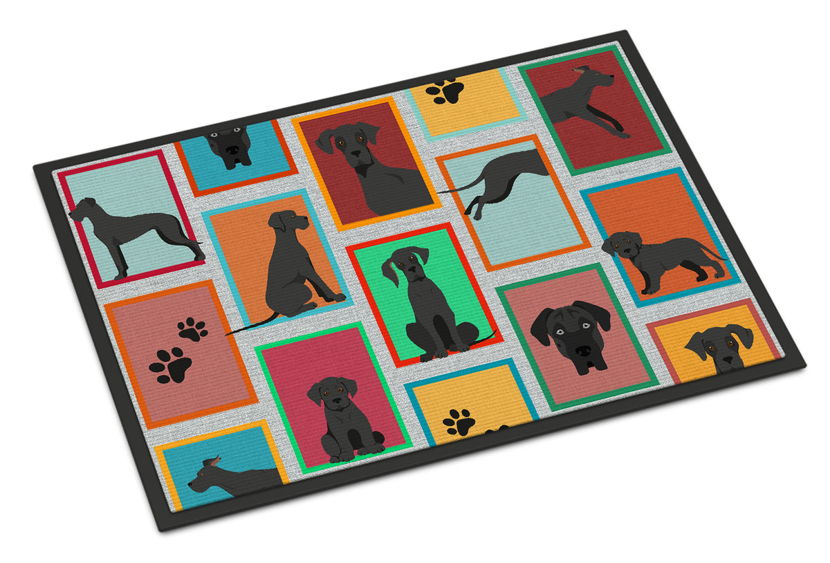 Buy this Lots of Black Great Dane Indoor or Outdoor Mat 18x27