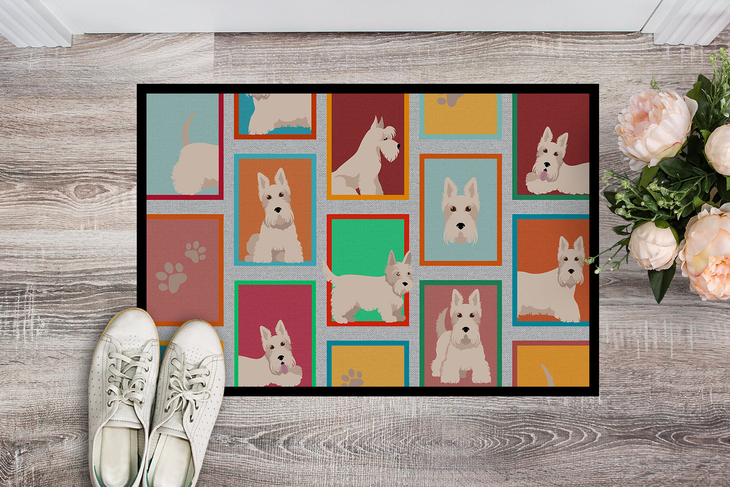 Buy this Lots of Wheaten Scottish Terrier Indoor or Outdoor Mat 18x27