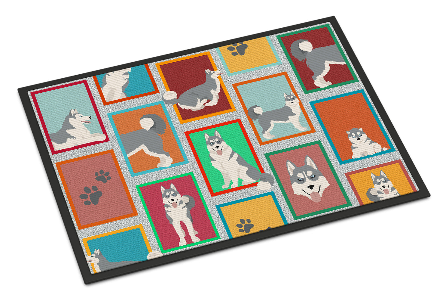 Buy this Lots of Grey Siberian Husky Indoor or Outdoor Mat 18x27