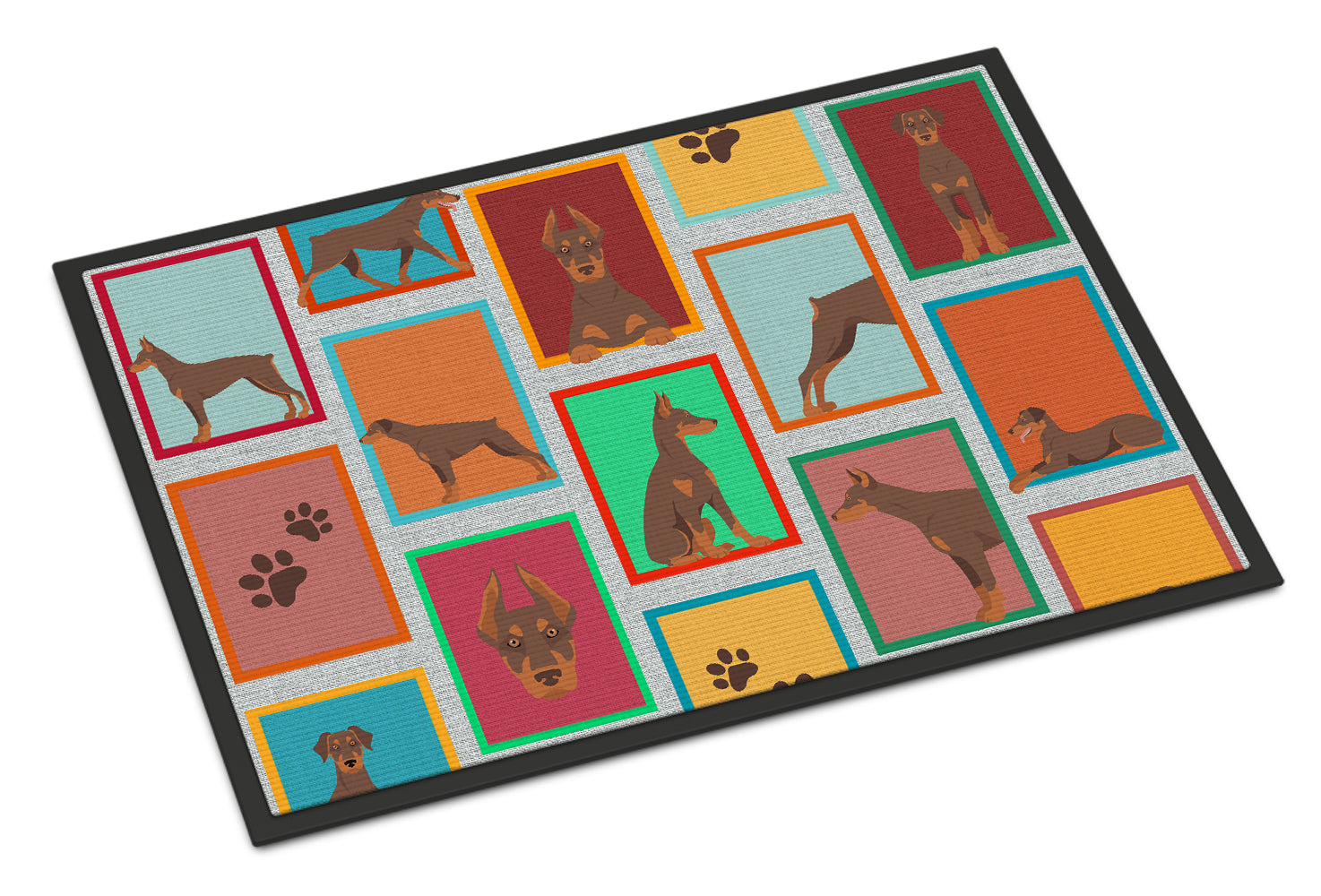 Buy this Lots of Red Doberman Pinscher Indoor or Outdoor Mat 24x36