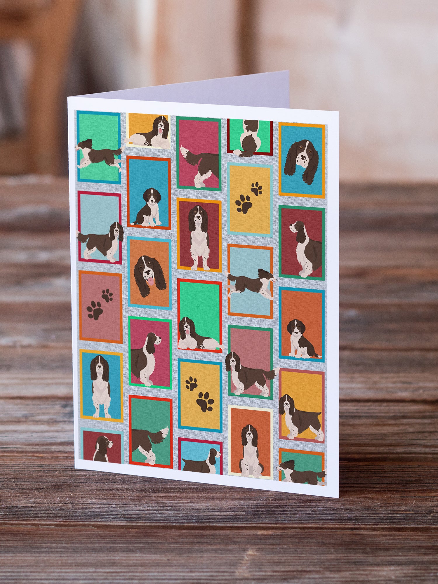 Buy this Lots of Liver English Springer Spaniel Greeting Cards and Envelopes Pack of 8