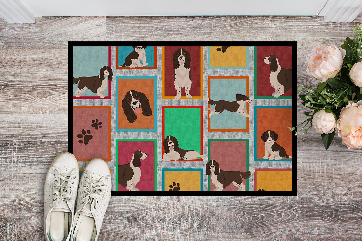 Lots of Liver English Springer Spaniel Indoor or Outdoor Mat 24x36 - the-store.com