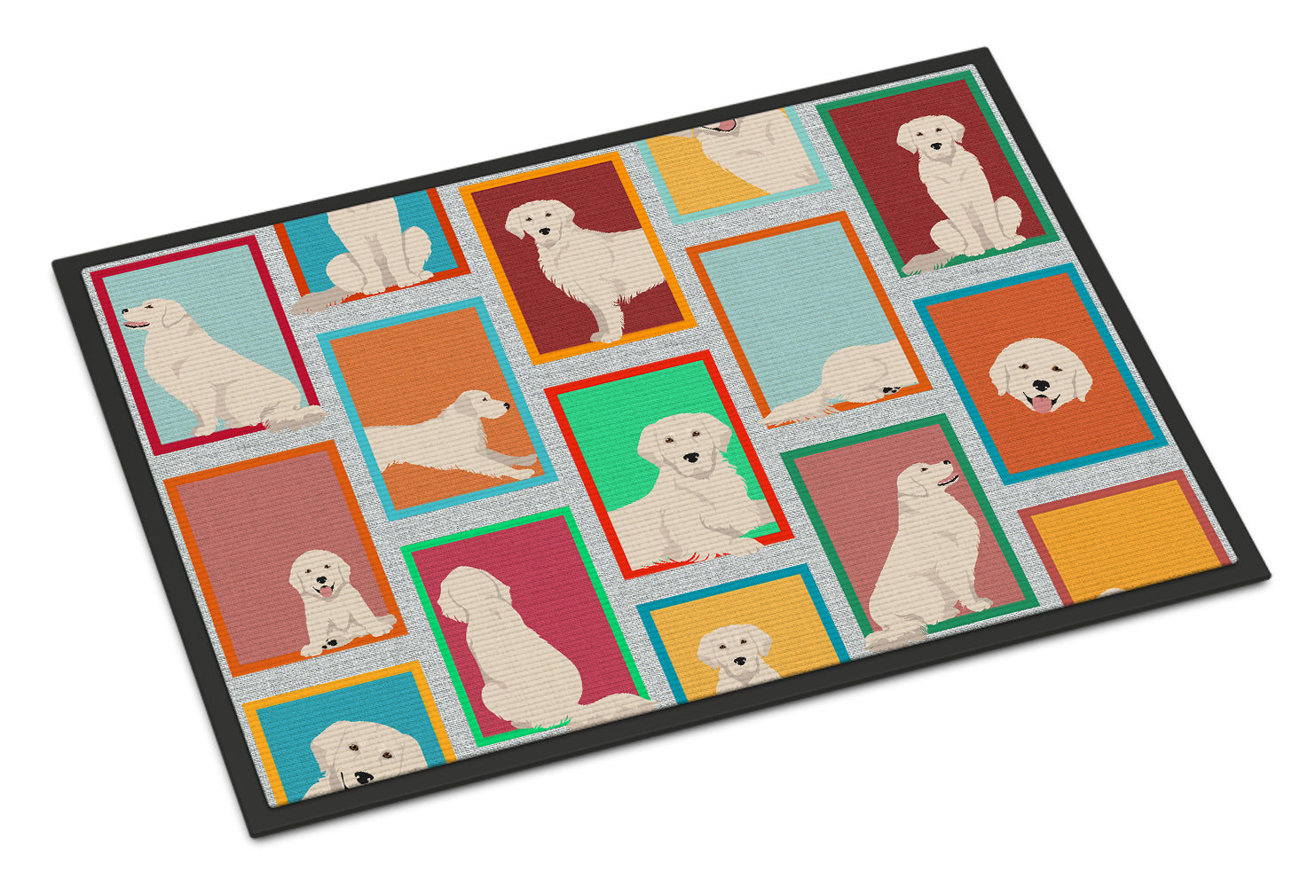 Buy this Lots of Cream Golden Retriever Indoor or Outdoor Mat 24x36