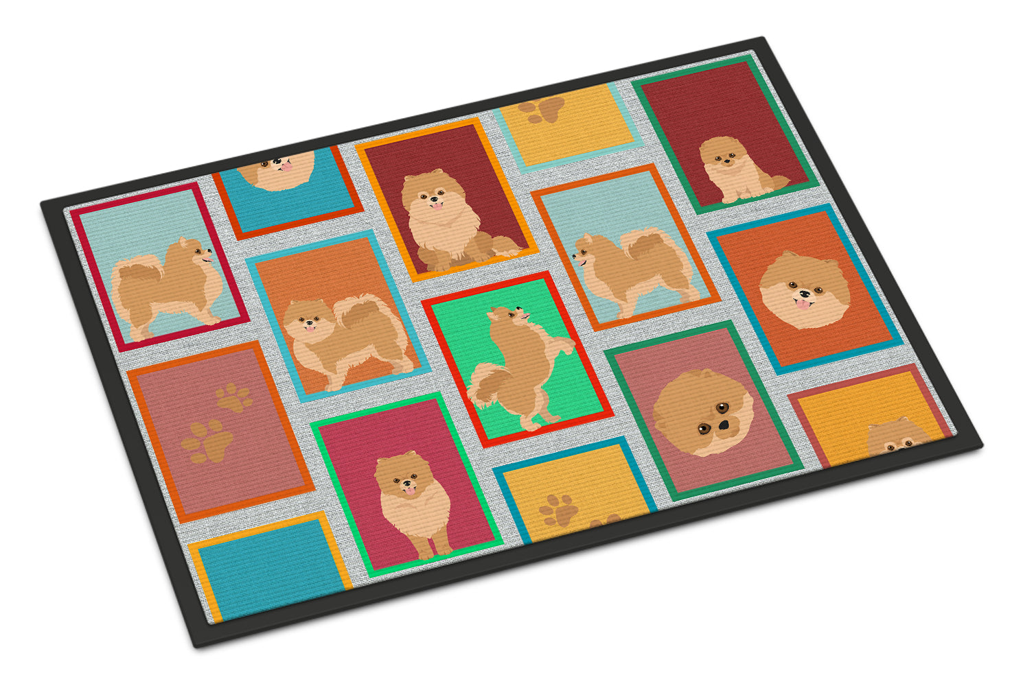 Buy this Lots of Orange Pomeranian Indoor or Outdoor Mat 24x36