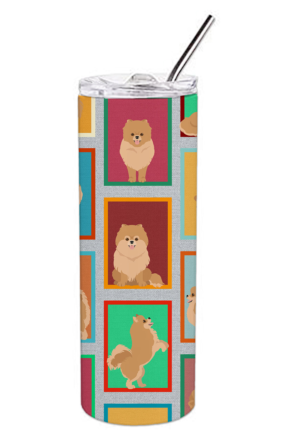 Buy this Lots of Orange Pomeranian Stainless Steel 20 oz Skinny Tumbler