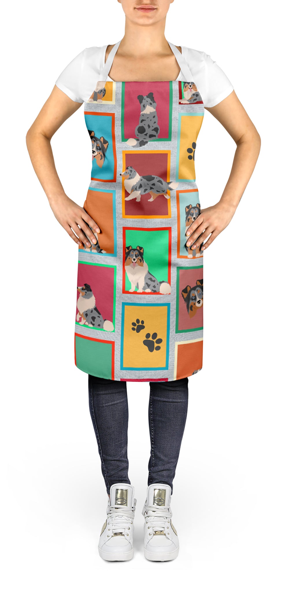 Lots of Blue Merle Sheltie Apron  the-store.com.