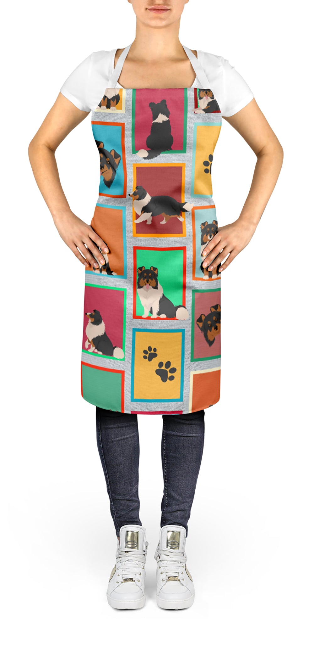 Lots of Tricolor Sheltie Apron  the-store.com.