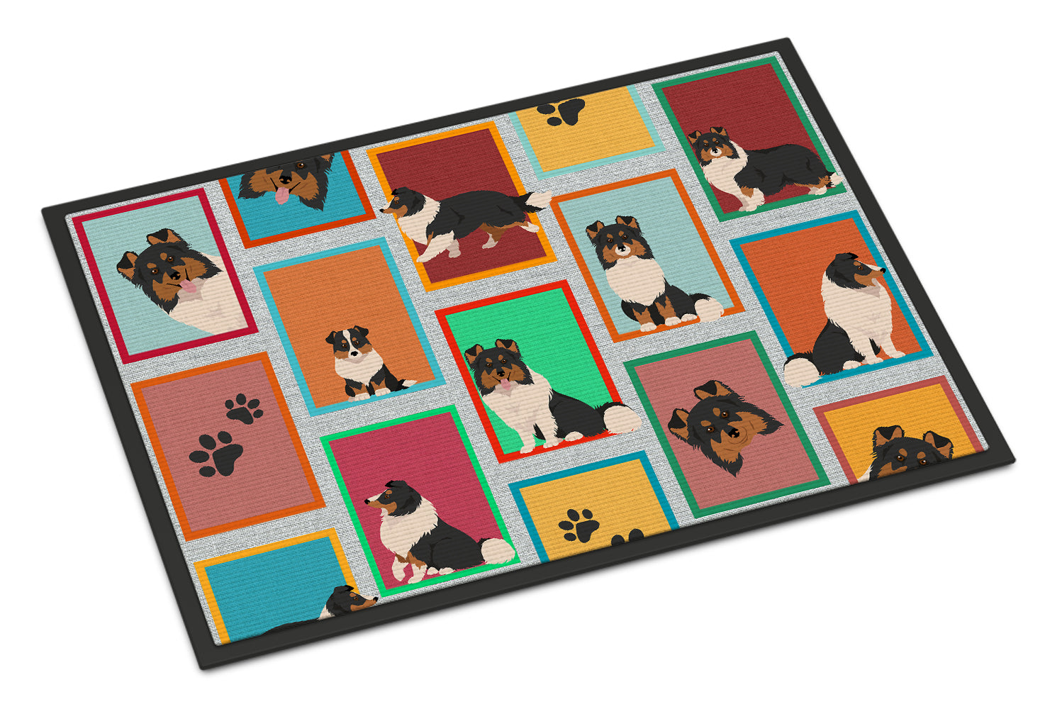 Buy this Lots of Tricolor Sheltie Indoor or Outdoor Mat 24x36