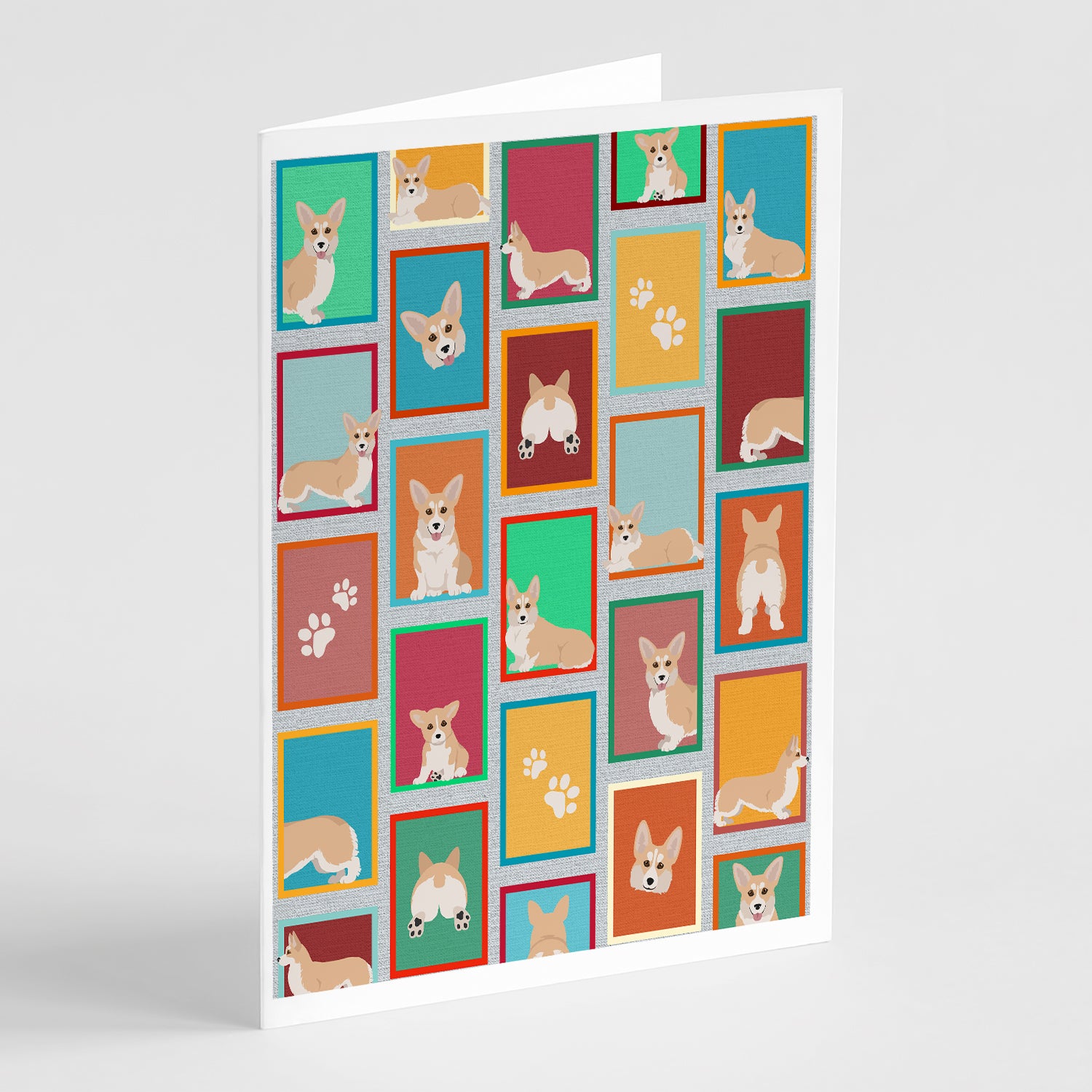 Buy this Lots of Fawn Pembroke Corgi Greeting Cards and Envelopes Pack of 8